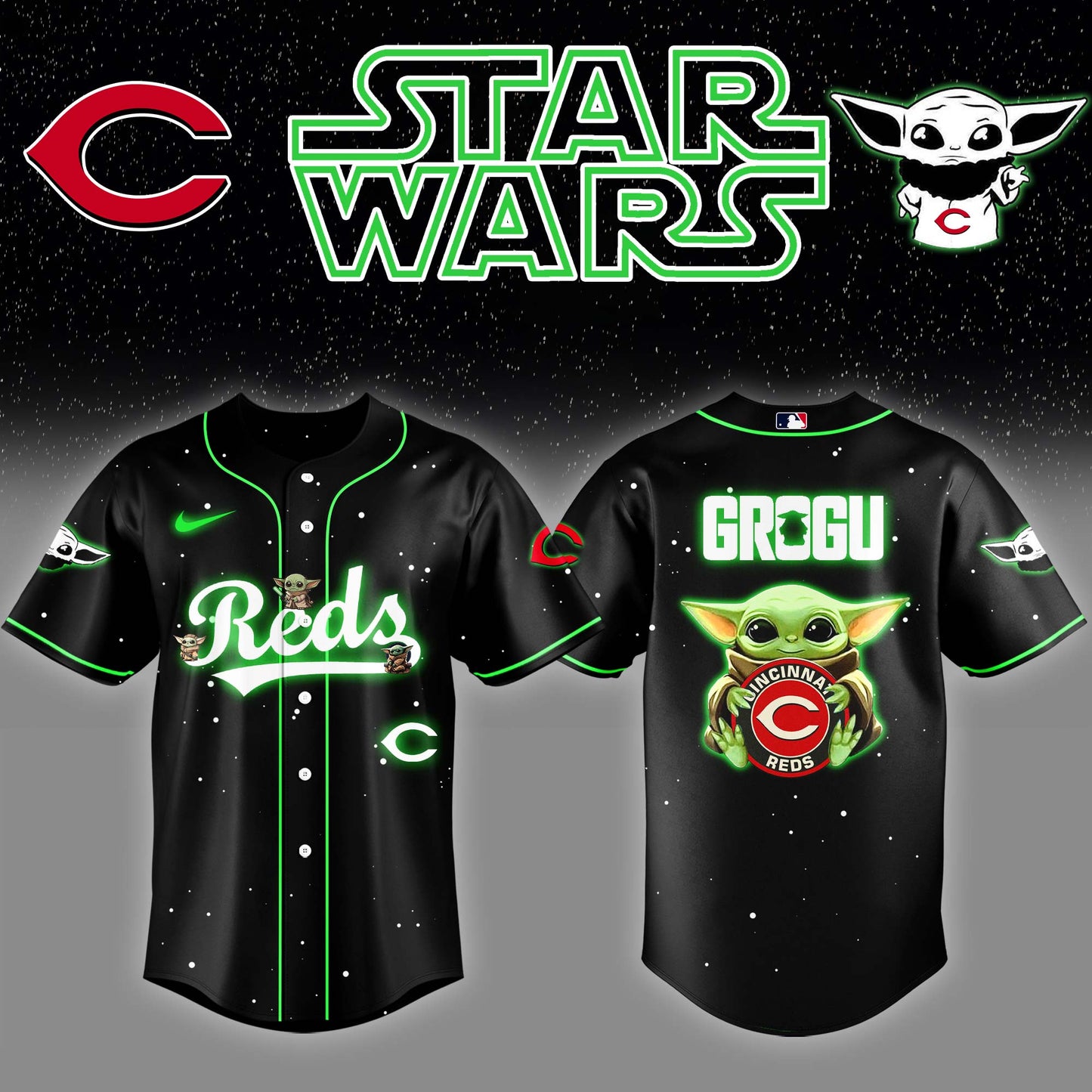 Cincinnati Reds x Stars Wars Night Grogu Baseball Jersey Editions Limited v3