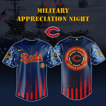 _Cincinnati Reds MLB x Marine Corps Military Appreciation Night Jersey Editions Limited 2025 V3