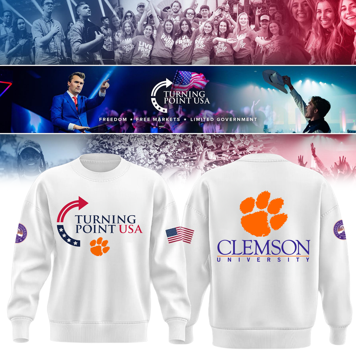 Clemson University x Turning Point USA Sweatshirt