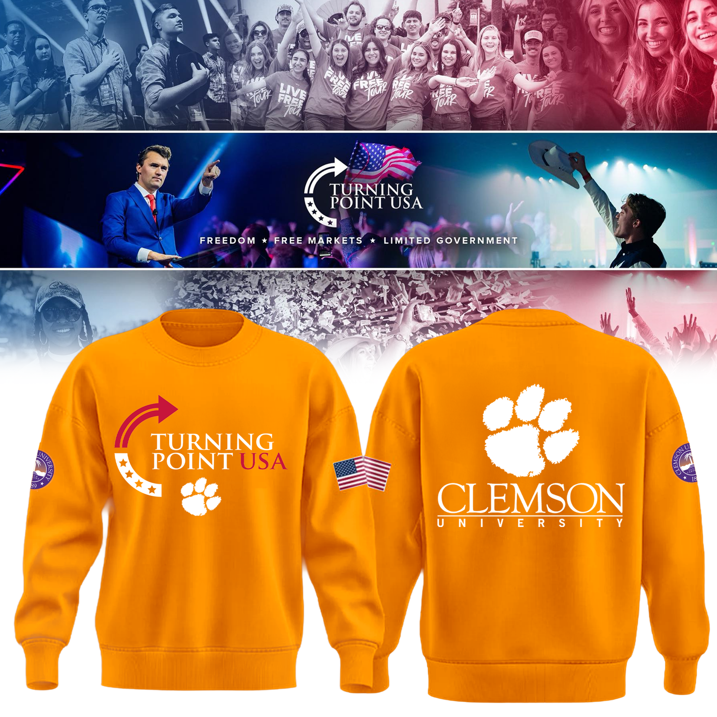 Clemson University x Turning Point USA Sweatshirt