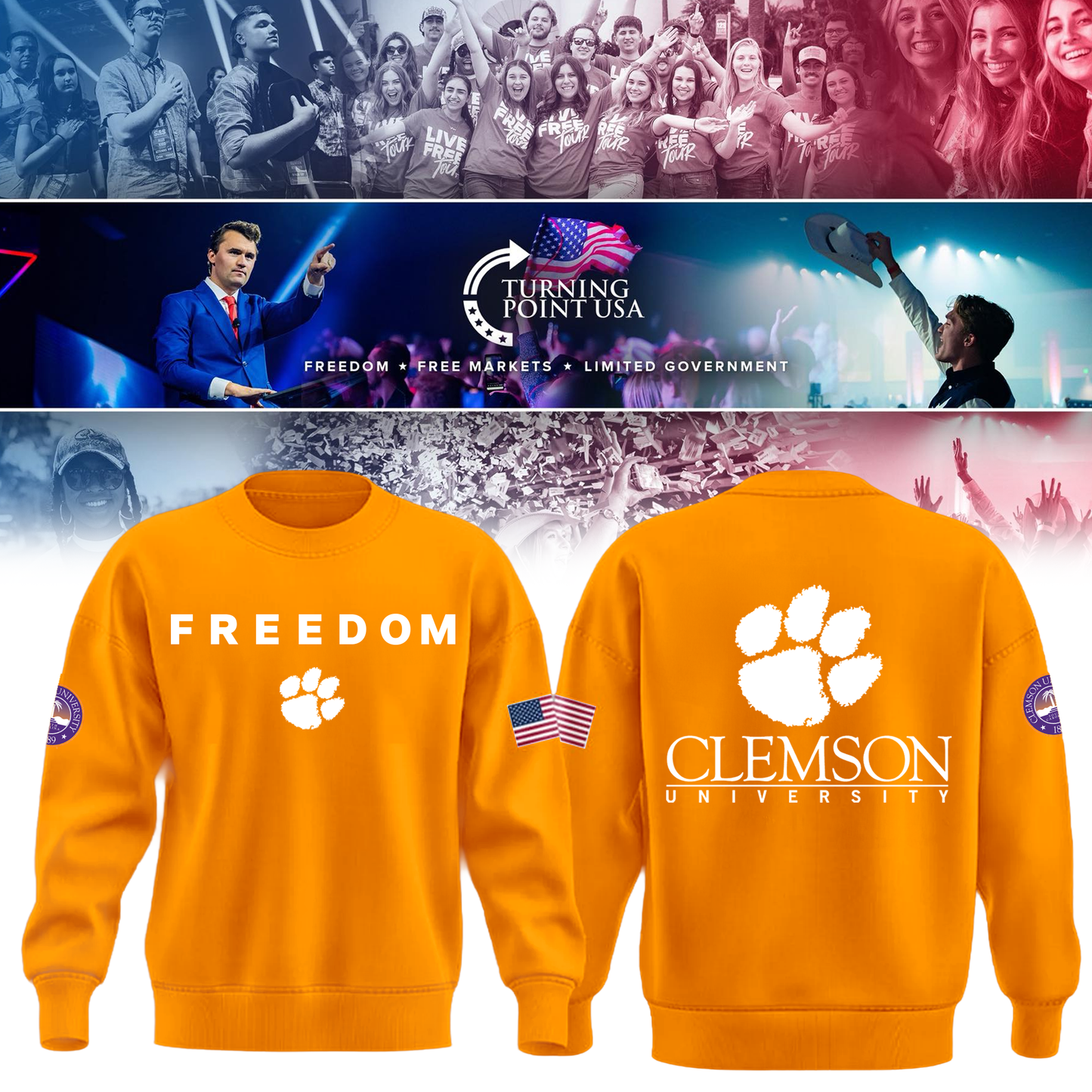 Clemson University x Turning Point USA Sweatshirt