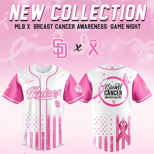 San Diego Padres x  Breast Cancer Awareness Game Night Jersey Editons Limited v2