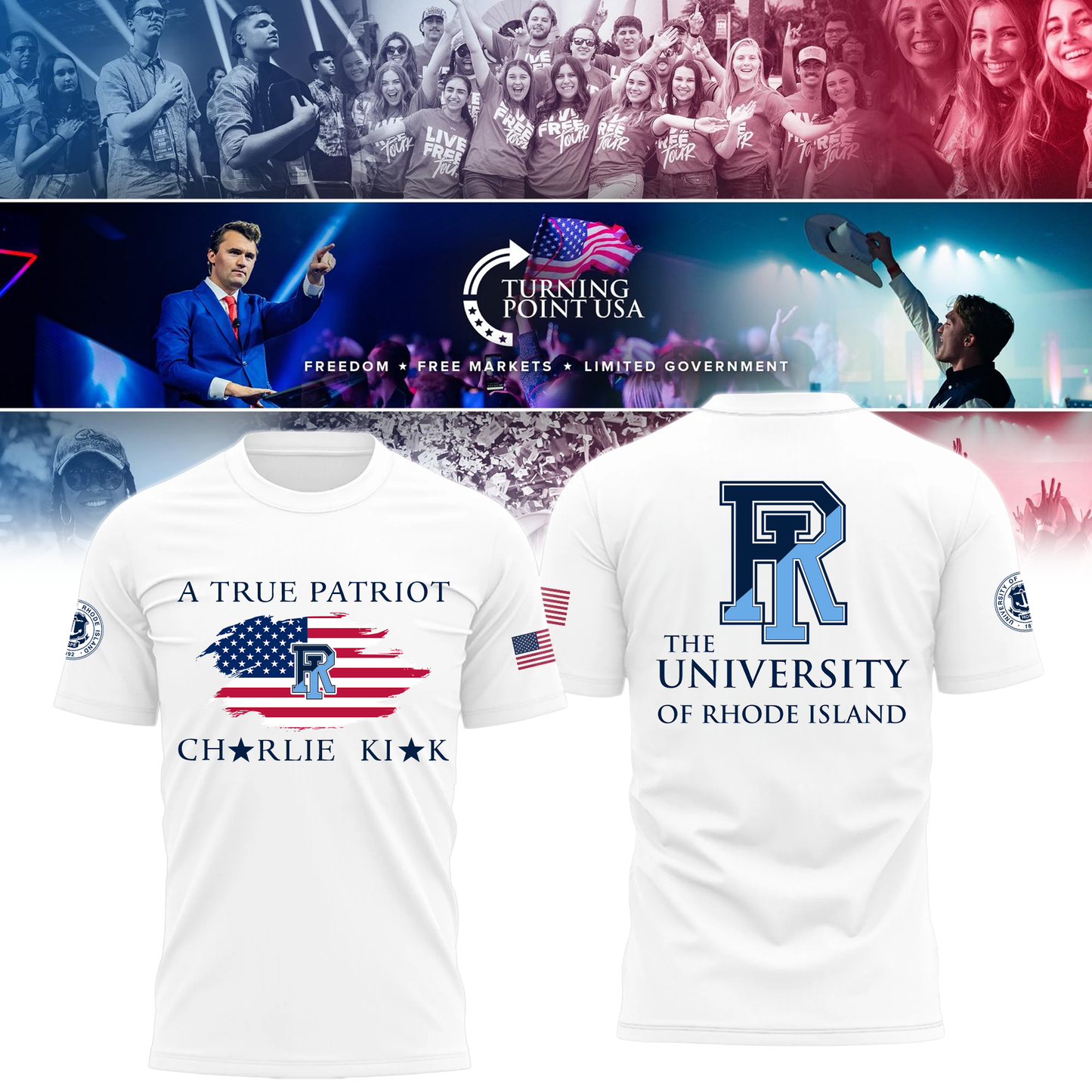 Rhode Island University x Turning Point USA T-Shirt