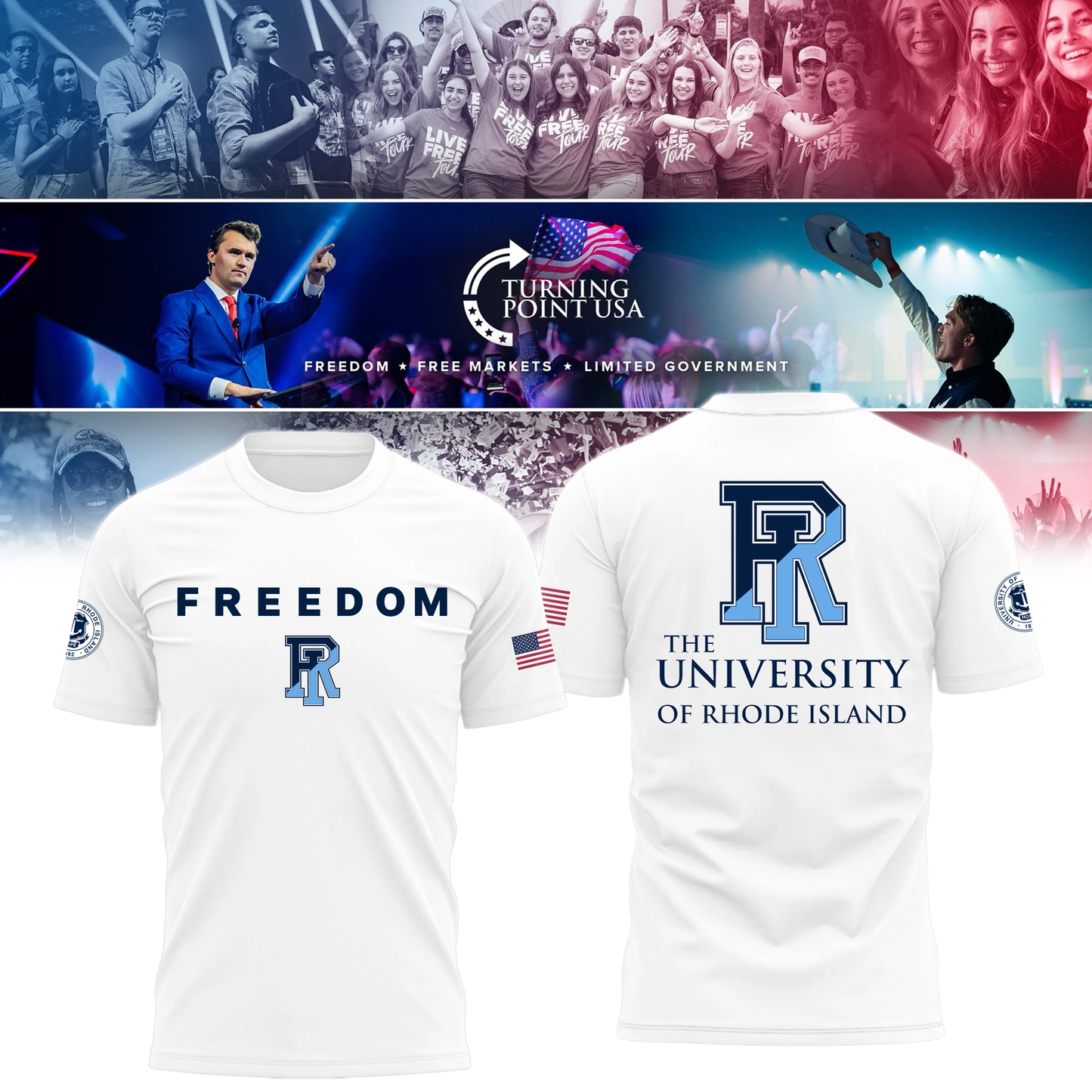 Rhode Island University x Turning Point USA T-Shirt