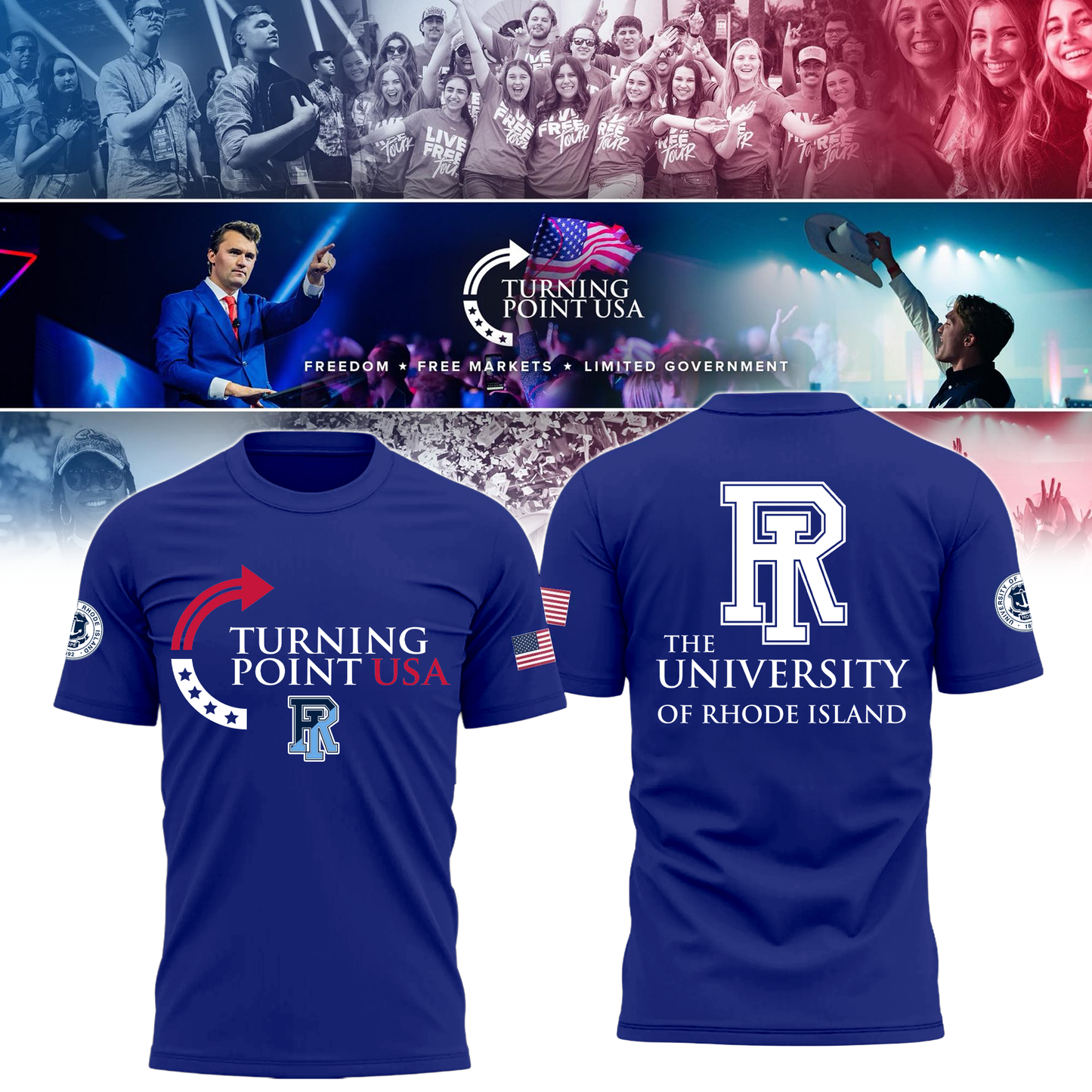 Rhode Island University x Turning Point USA T-Shirt
