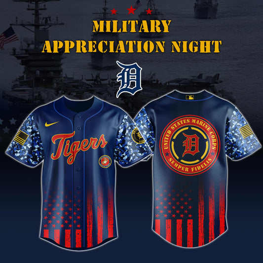 _Detroit Tigers MLB x Marine Corps Military Appreciation Night Jersey Editions Limited 2025 V3