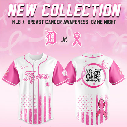Detroit Tigers x  Breast Cancer Awareness Game Night Jersey Editons Limited v2
