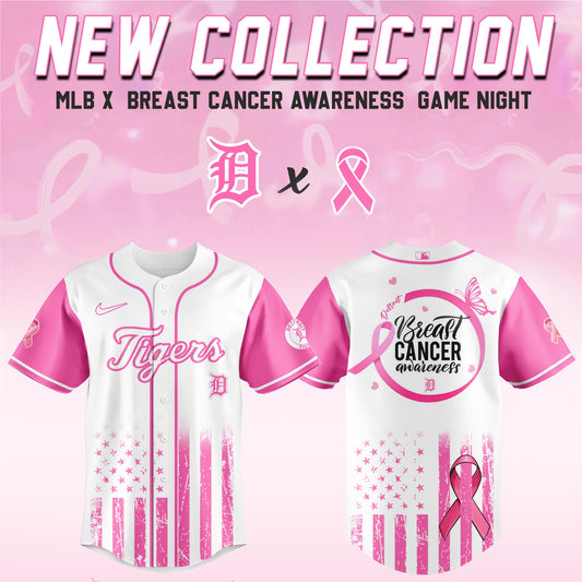 Detroit Tigers x  Breast Cancer Awareness Game Night Jersey Editons Limited v2