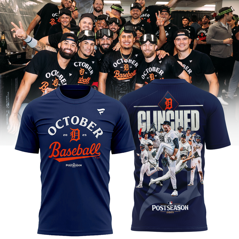 Detroit Tigers October Baseball Post Season 2025 T-Shirt