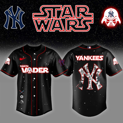 .New York Yankees x Stars Wars Darth Vader Night Baseball Jersey Editions Limited v2