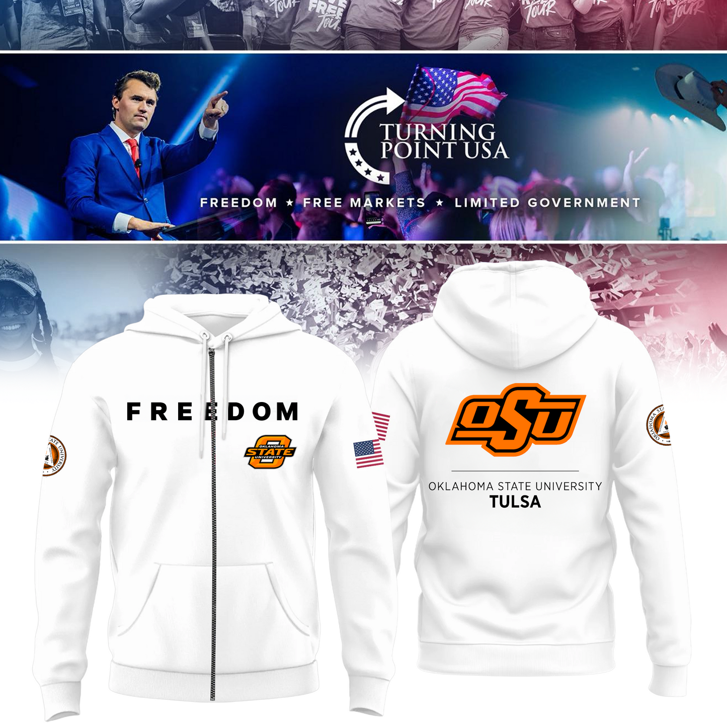 Oklahoma State University Freedom Zip Hoodie