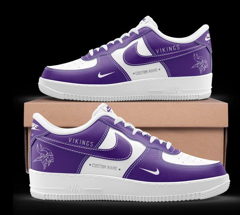 Premium Minnesota Vikings Merch - Limited Edition “Winter Warrior” AF1 Sneaker Custom Name 2025 - Gear Up For Game Day