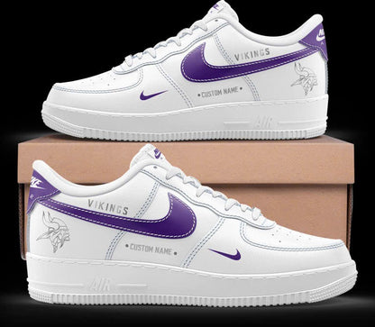Premium Minnesota Vikings Merch - Limited Edition “Winter Warrior” AF1 Sneaker Custom Name 2025 - Gear Up For Game Day