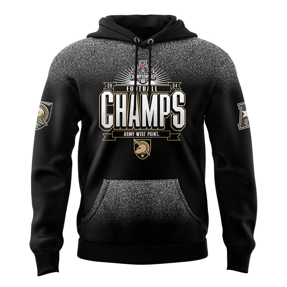 Men’s Army Black Knights Football 2024 ACC Champions Premium Limited Pullover Hoodie V3