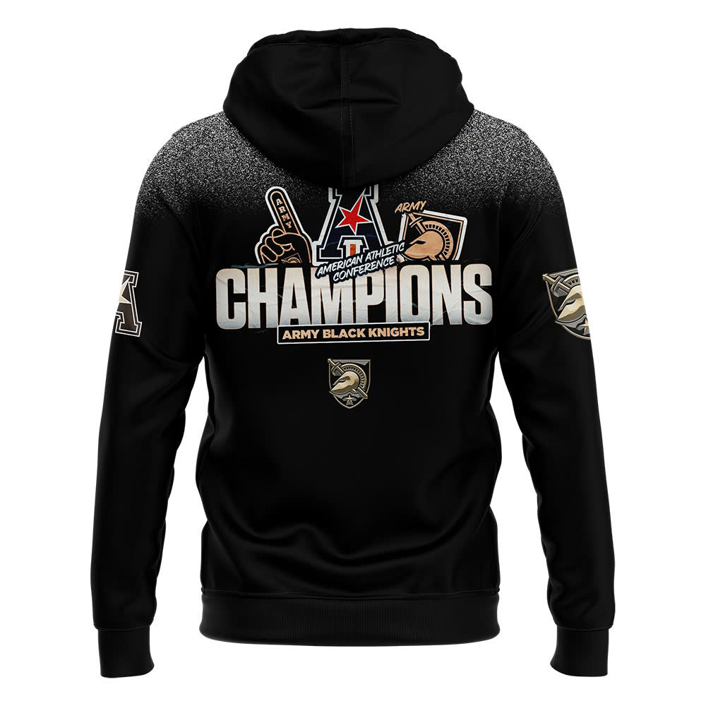 Men’s Army Black Knights Football 2024 ACC Champions Premium Limited Pullover Hoodie V3