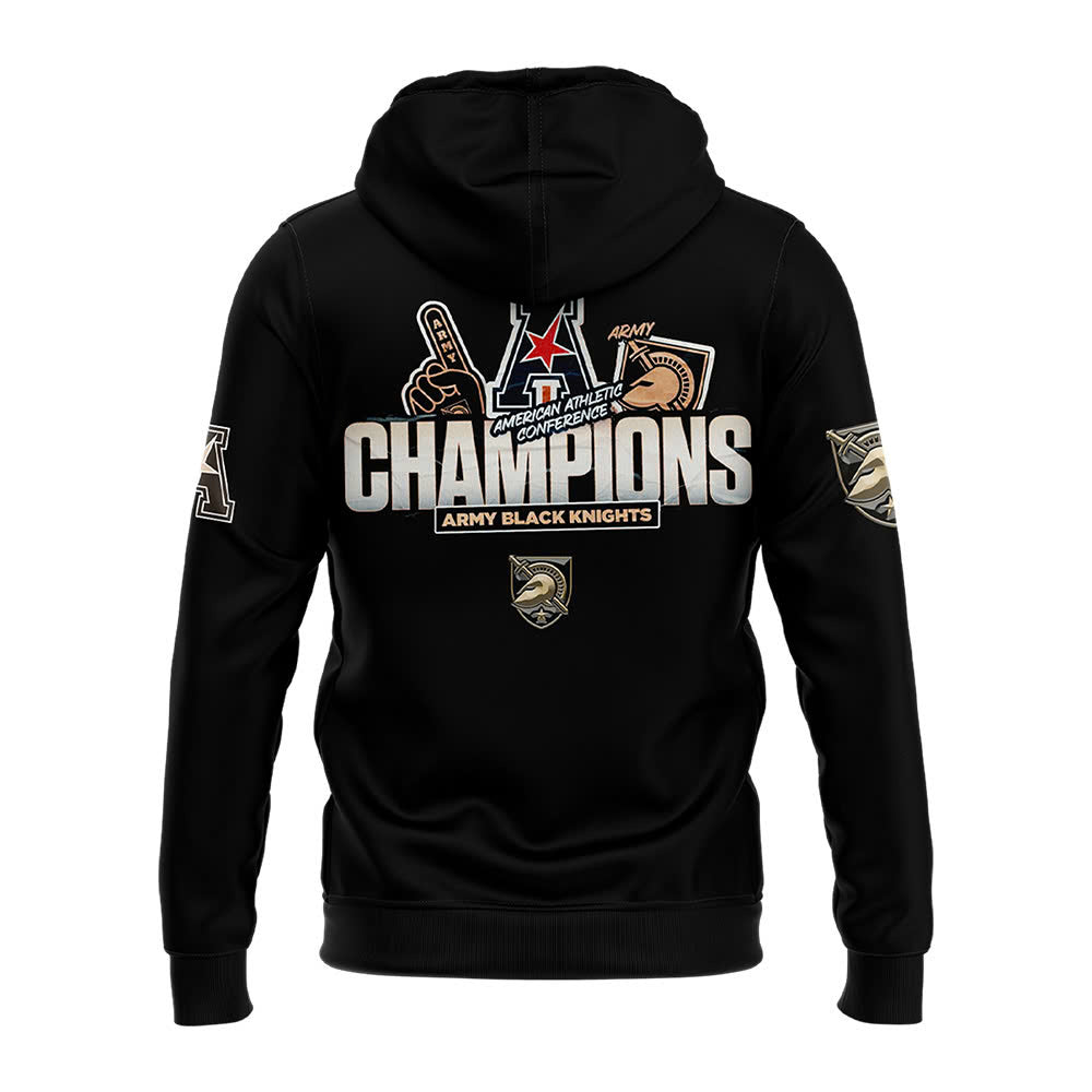 Men’s Army Black Knights Football 2024 ACC Champions Premium Limited Pullover Hoodie