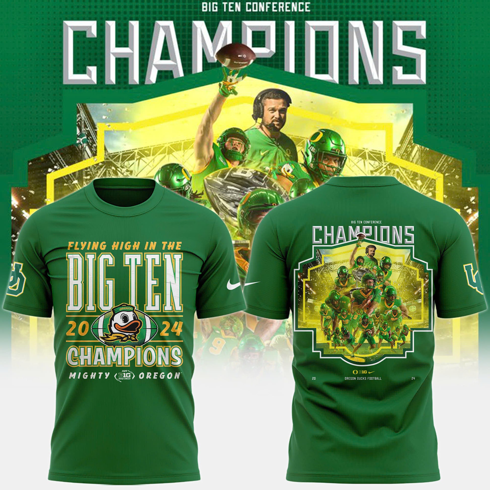 Oregon Ducks 2024 Big Ten Football Conference Champions Locker Room Special Premium Limited T-Shirt