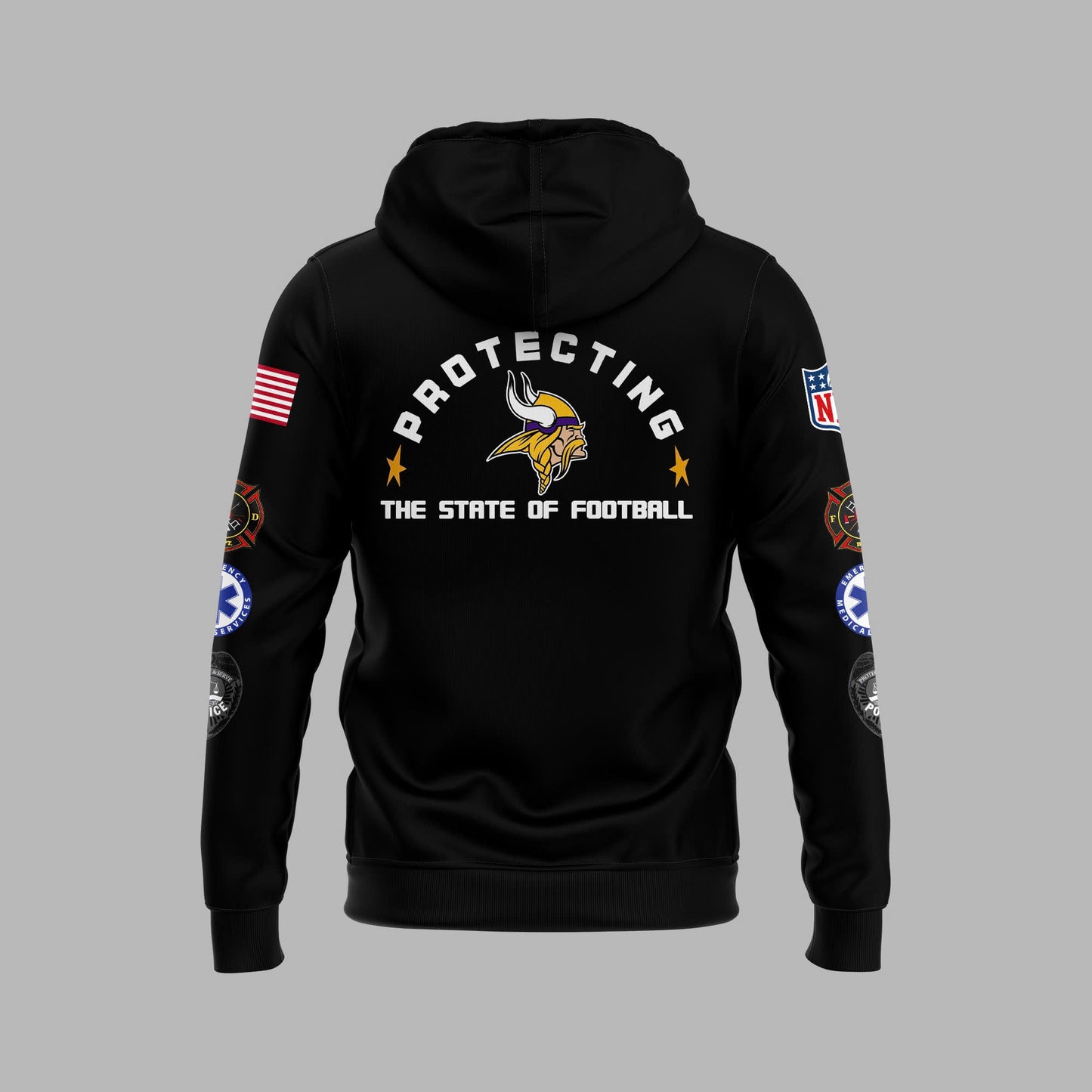 Premium Minnesota Vikings Merch - Minnesota Vikings 2025 First Responders Day Premium Limited Pullover Hoodie - Gear Up For Game Day