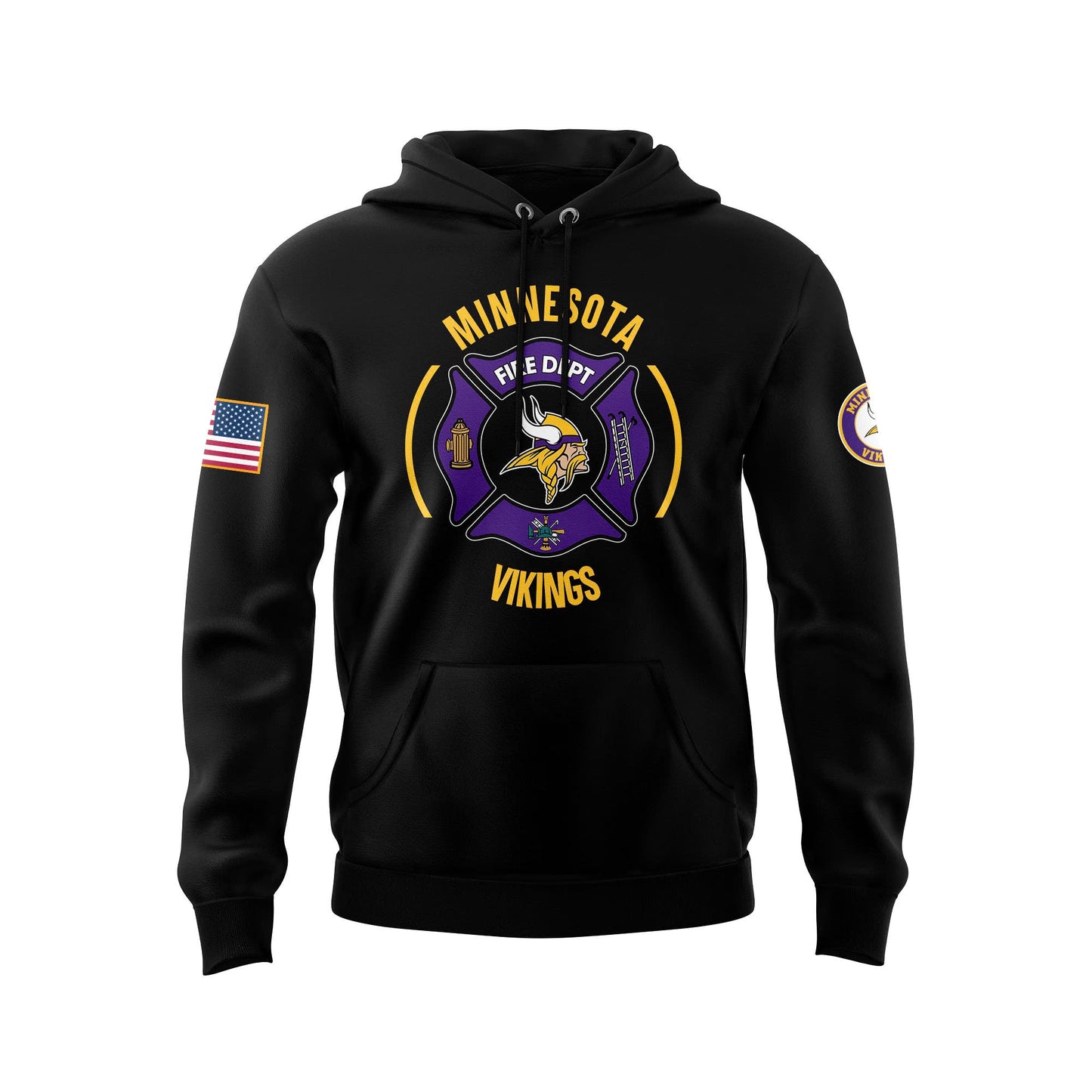 Premium Minnesota Vikings Merch - Minnesota Vikings x 2025 Firefighter Appreciation Night Premium Limited Pullover Hoodie - Gear Up For Game Day