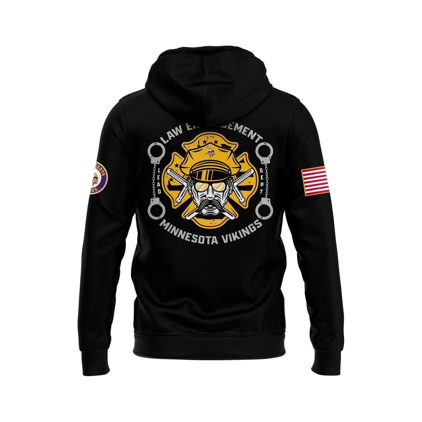 Premium Minnesota Vikings Merch - Minnesota Vikings 2025 First Responders Law Enforcement Appreciation Day Premium Limited Pullover Hoodie - Gear Up For Game Day