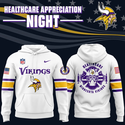 Premium Minnesota Vikings Merch - Minnesota Vikings x 2025 Healthcare Appreciation Night Premium Limited Hoodie - Gear Up For Game Day