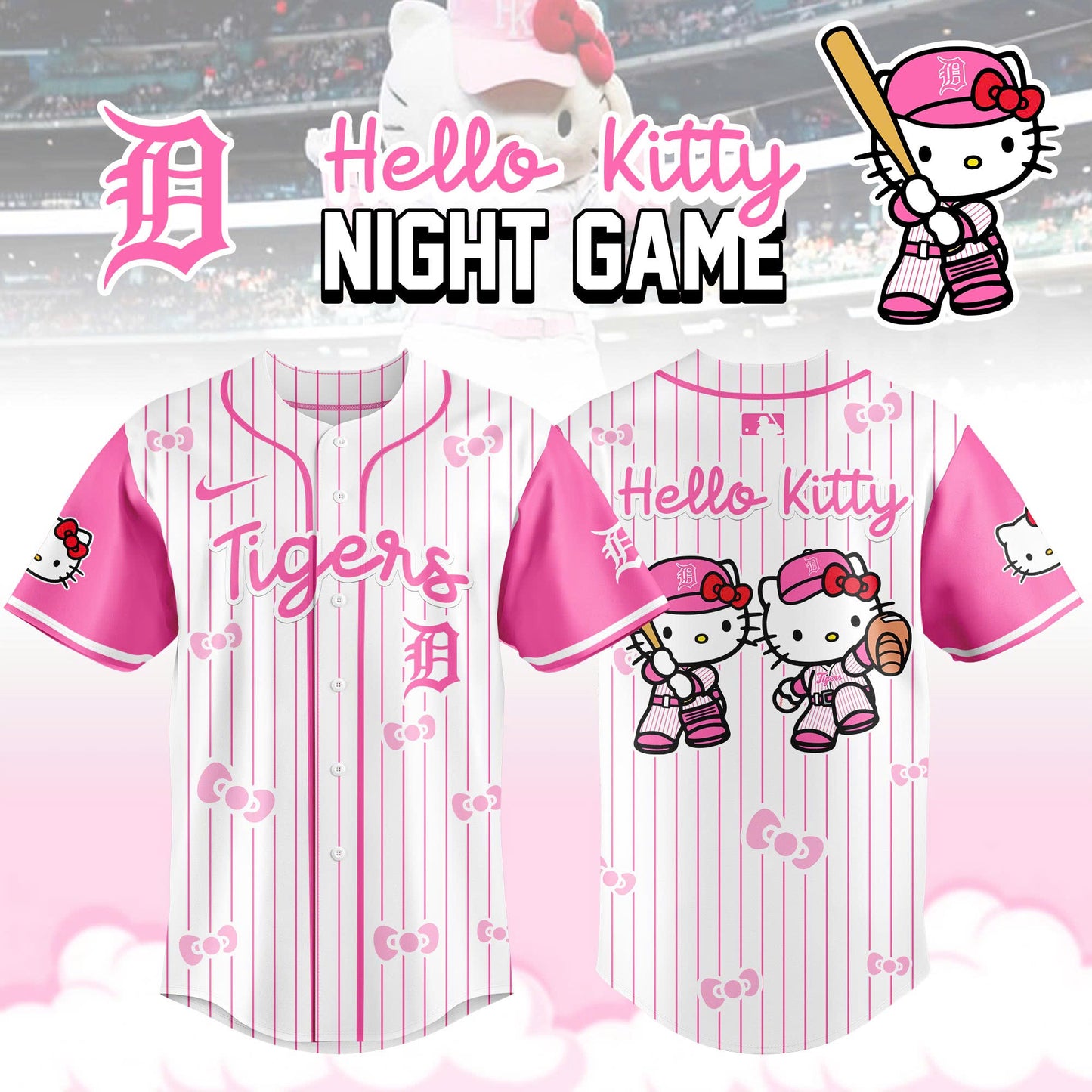 Detroit Tigers x Hello Kitty Night 2025 Limited Edition Jersey