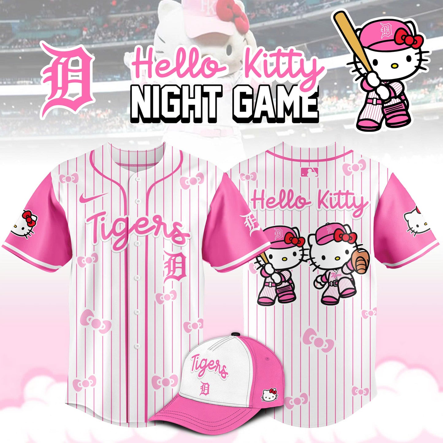 Detroit Tigers x Hello Kitty Night 2025 Limited Edition Jersey