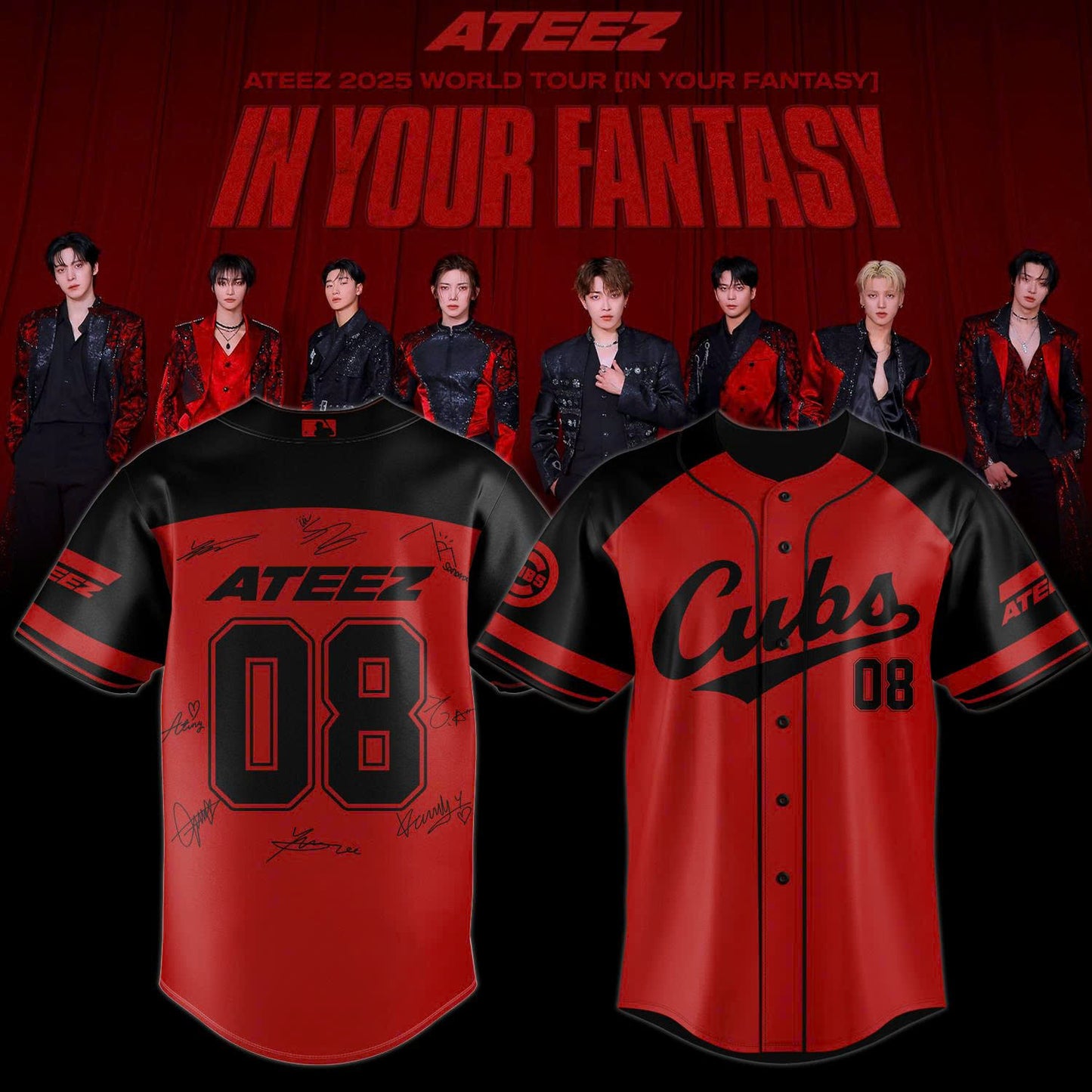 Chicago Cubs x ATEEZ 2025 World Tour Jersey
