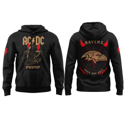 Baltimore Ravens Football Helmet PWR UP US Tour 2025 Hoodie v2