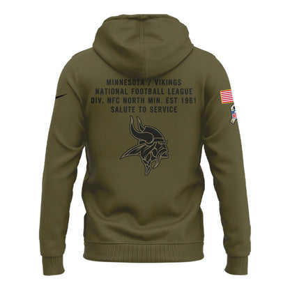Special 2025 Salute To Service Minnesota Vikings Combo Hoodie